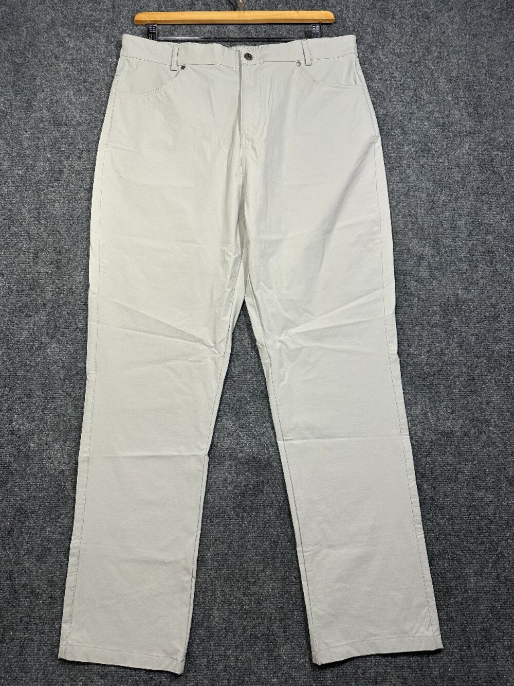 Outdoor Sport Pants Mens 38 Gray Nylon Stretch Pockets Zip Fly Hiking Golf